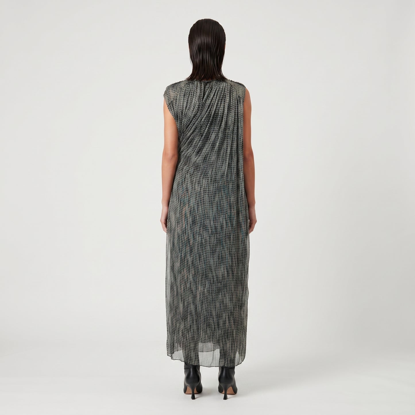 Printed Sleeveless Wrap Dress