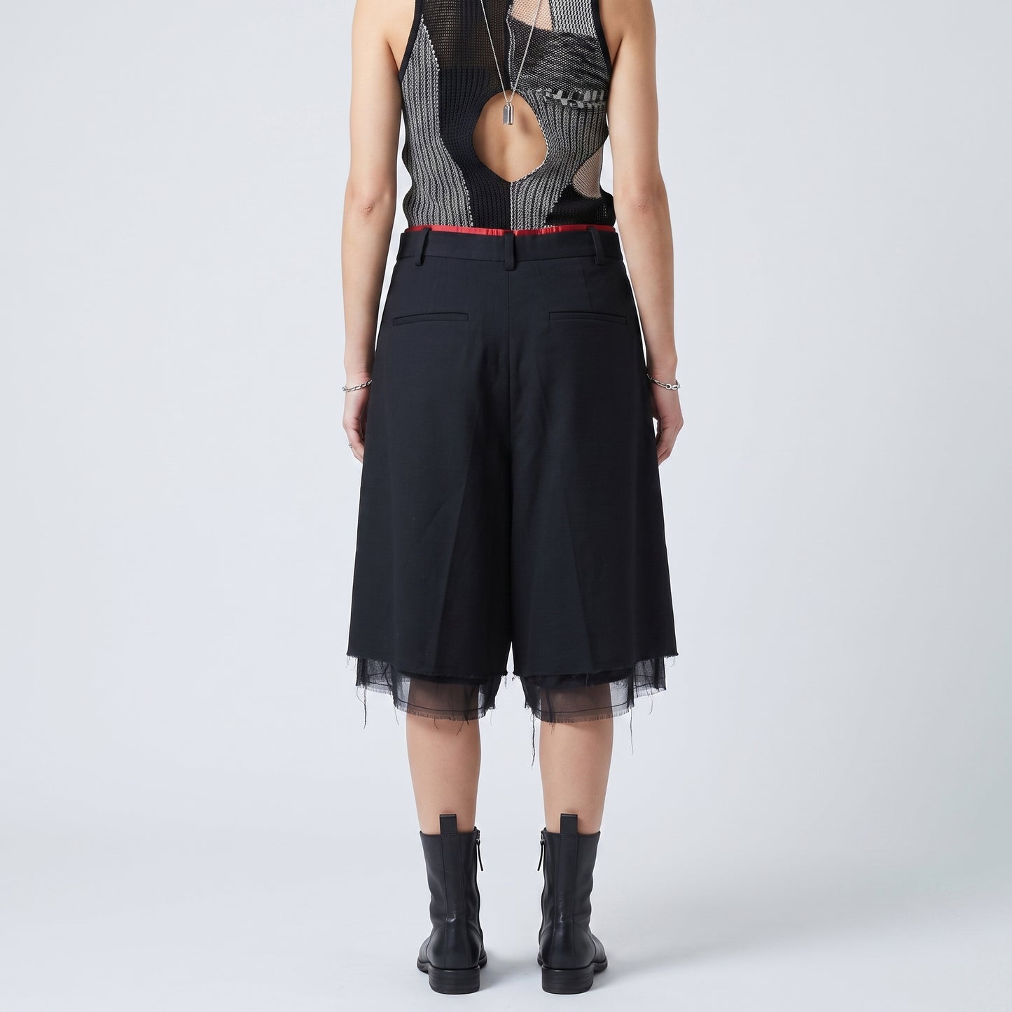 Tailored Black Layered Shorts
