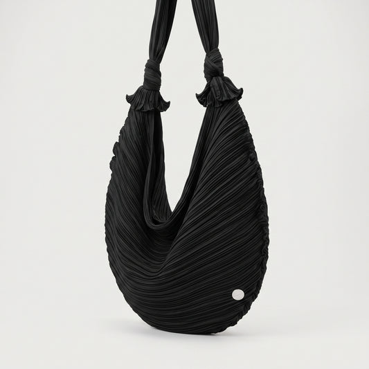 Sculptural Pleated Circle Bag