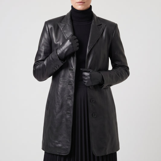 Structured Black Leather Jacket