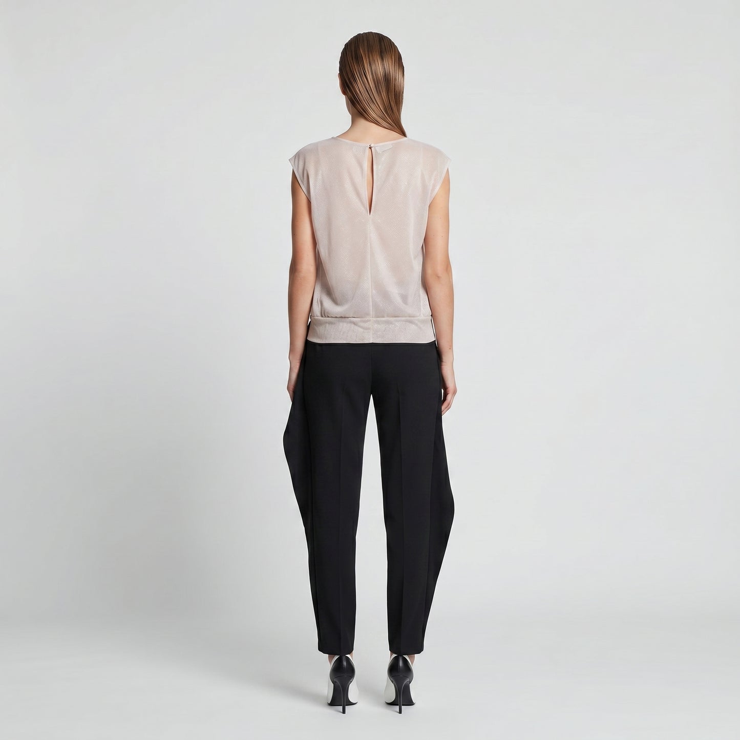 Pink Shimmer Sleeveless Blouse
