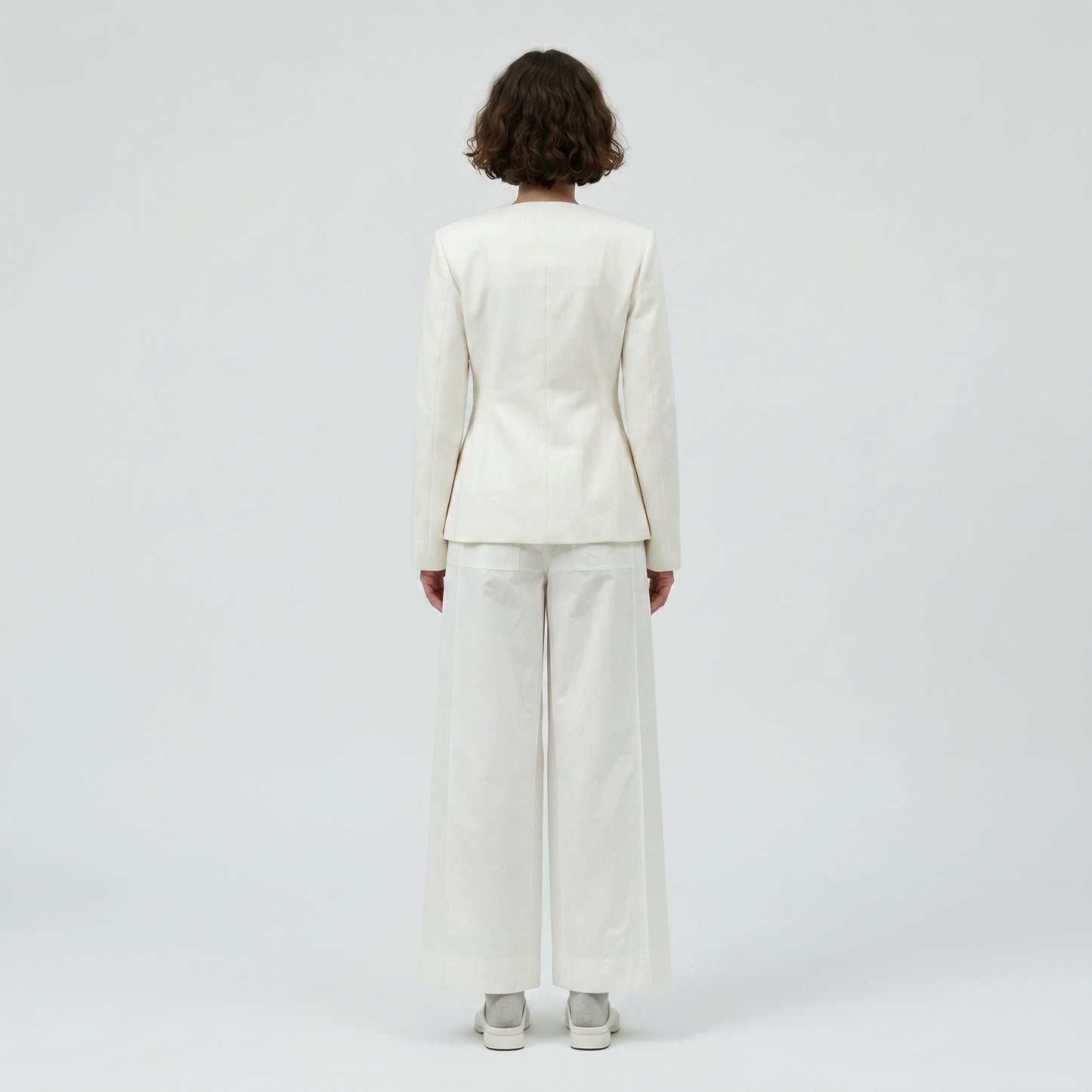 Collarless Asymmetric Tailored Jacket