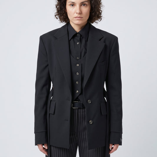 Tailored Layered Black Blazer