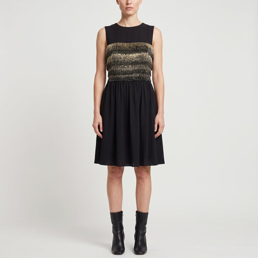 Fringed Embellished Sleeveless Mini Dress