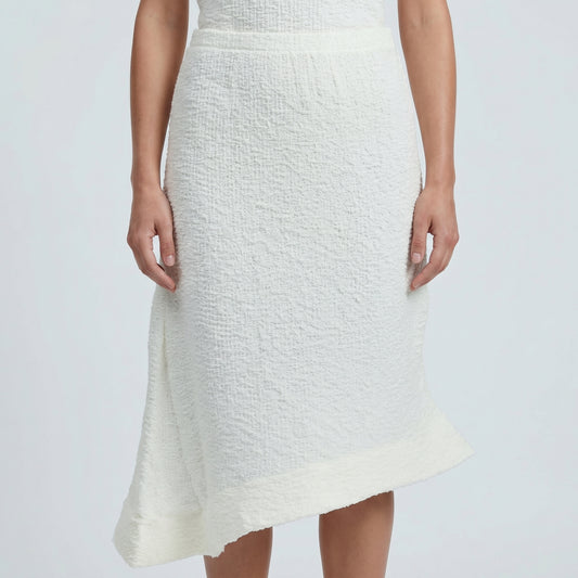 Asymmetric Textured Midi Skirt