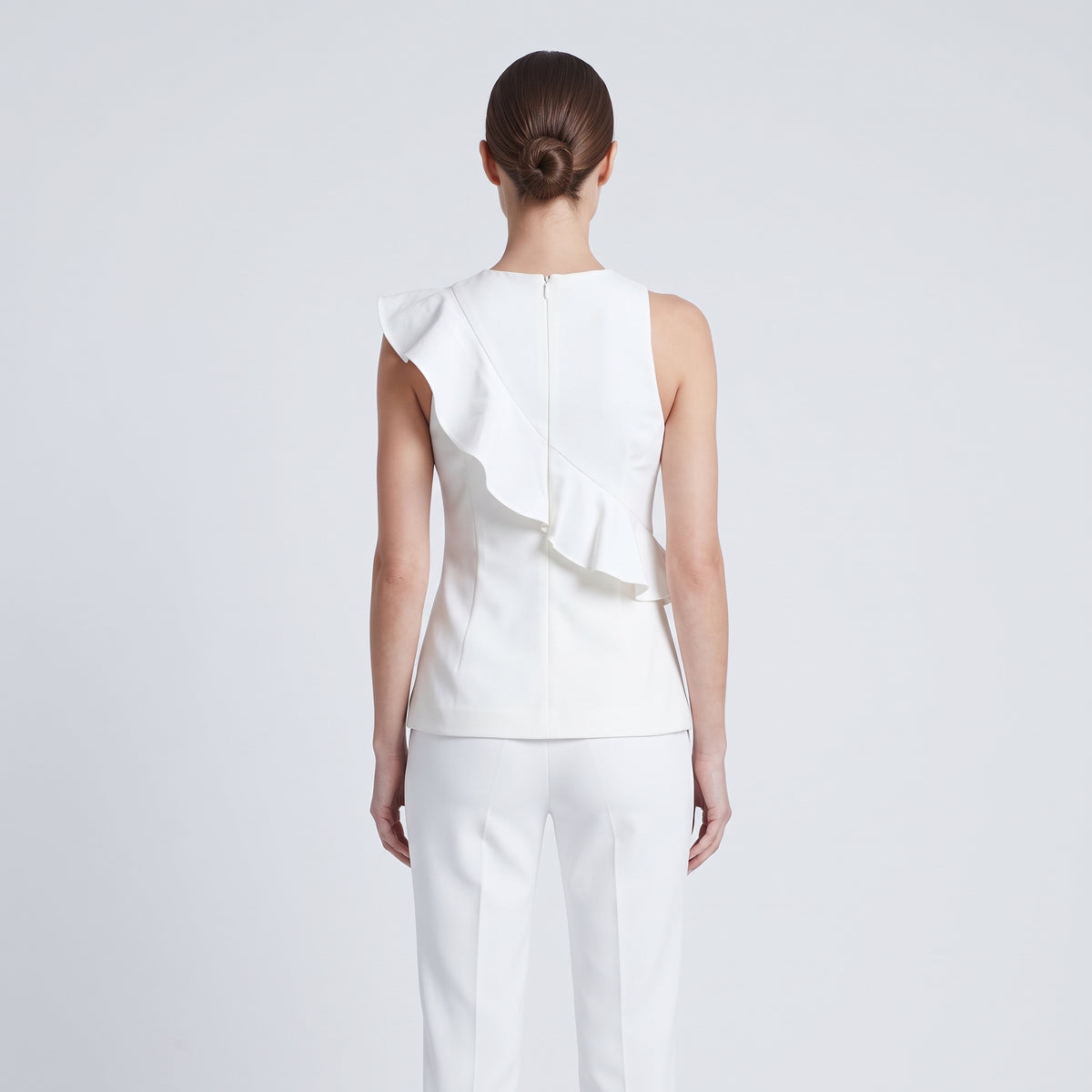 Sleeveless Ruffled Tailored Top