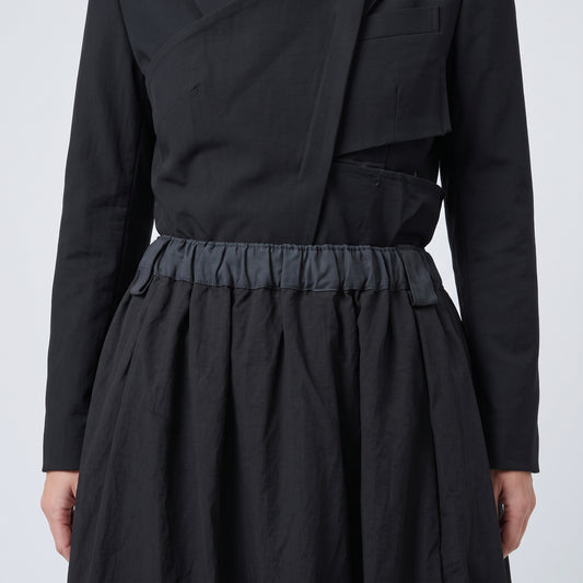 Minimalist Black Balloon Midi Skirt