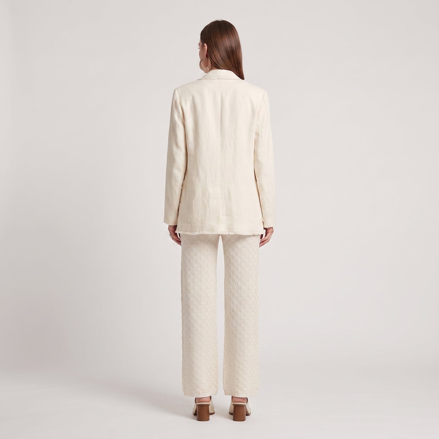 Textured Knit Wide Leg Trousers