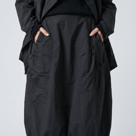 Black Bubble Hem Midi Skirt