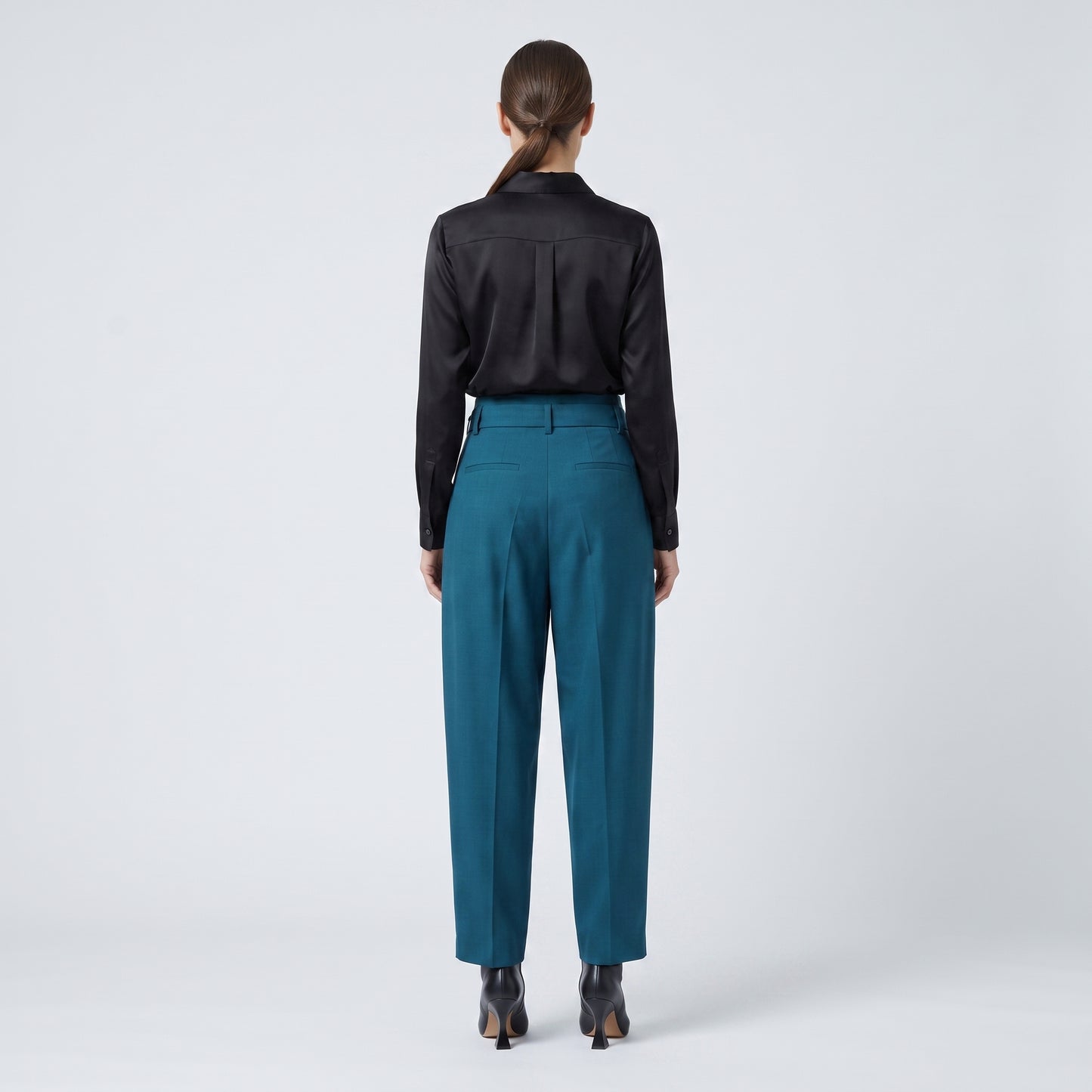 High-Waisted Asymmetric Tailored Trousers