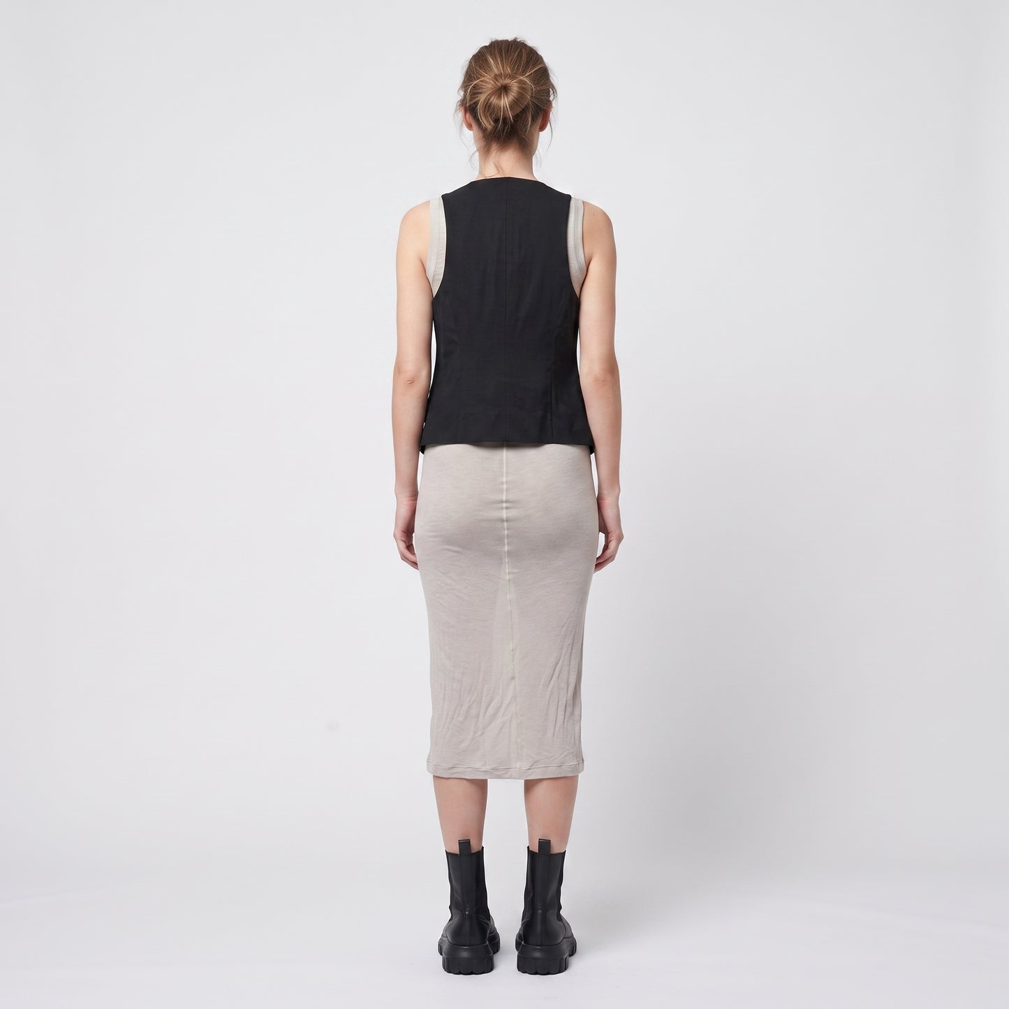 Minimalist Sleeveless Cotton Midi Dress