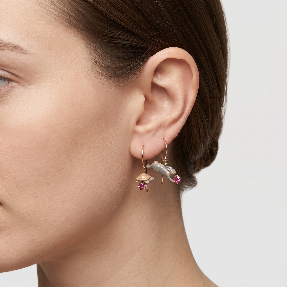 Floral Garden Dove Drop Earrings