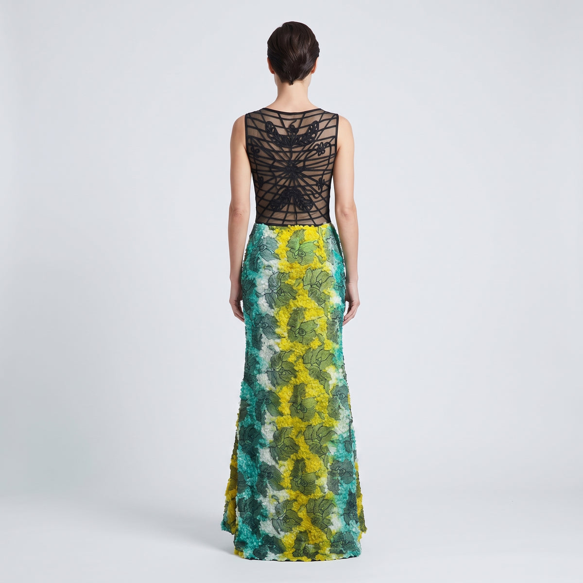 Embroidered Floral Mermaid Gown