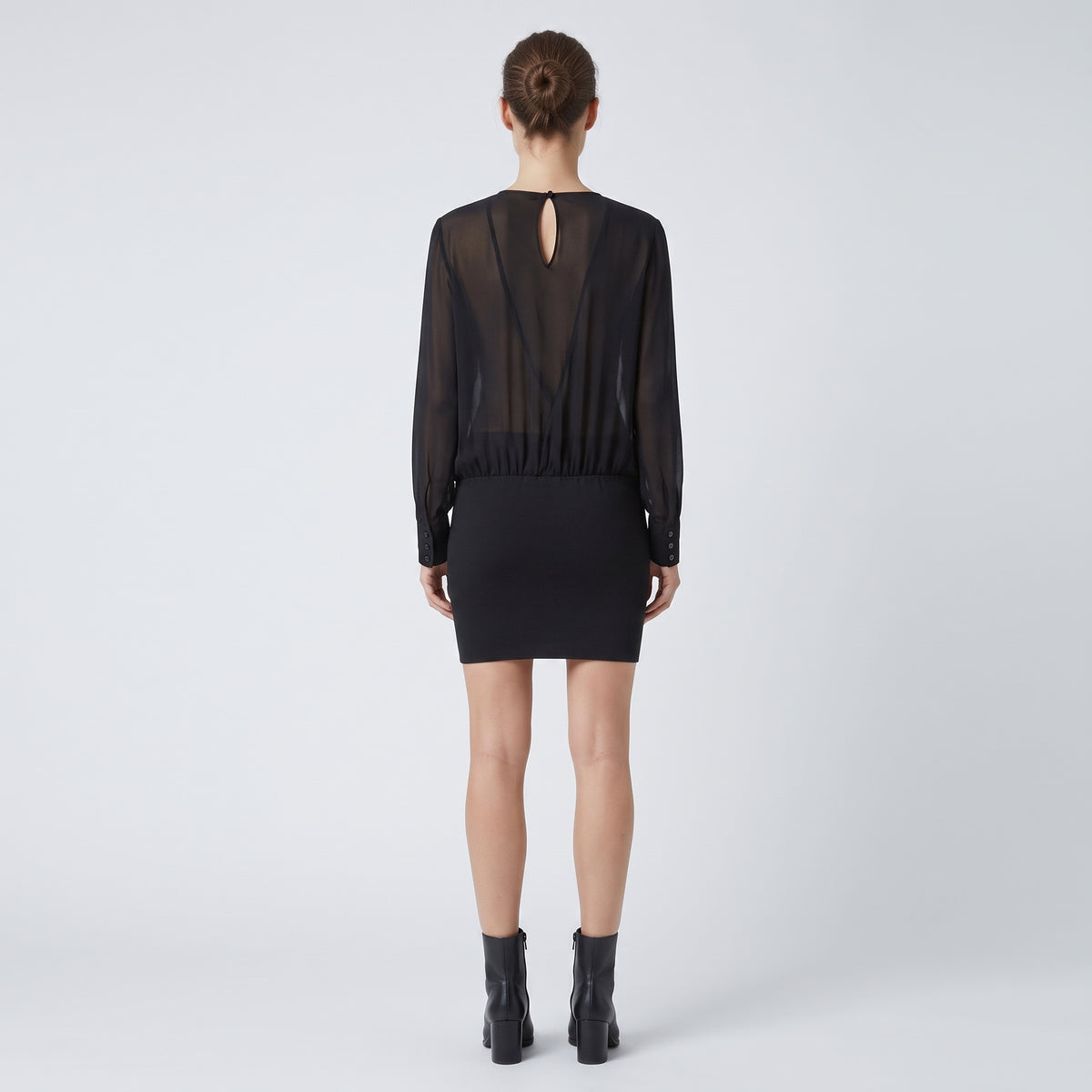 Elegant Black Wrap Blouse