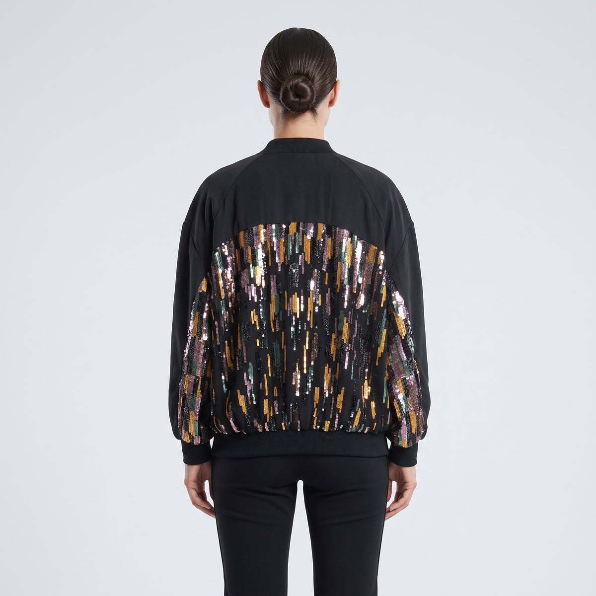 Embellished Sequin Varsity Jacket