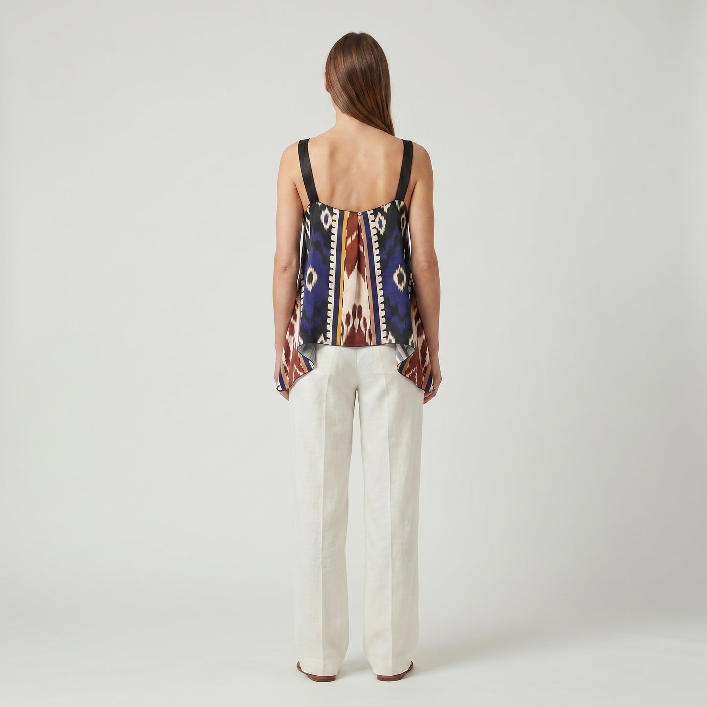 Ikat Print Silk Camisole