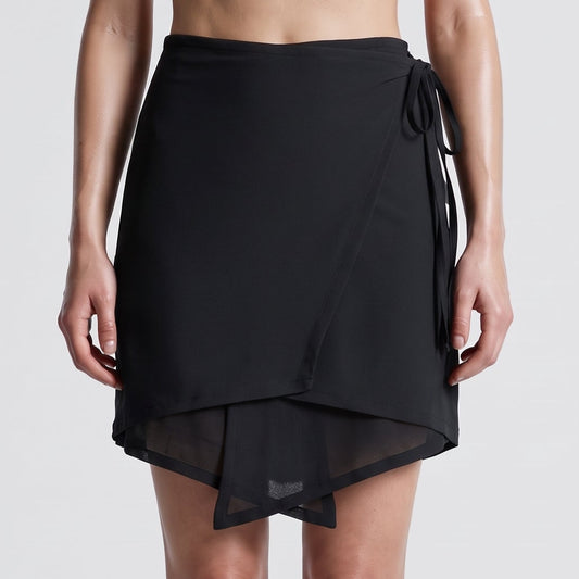 Asymmetric Wrap Mini Skirt
