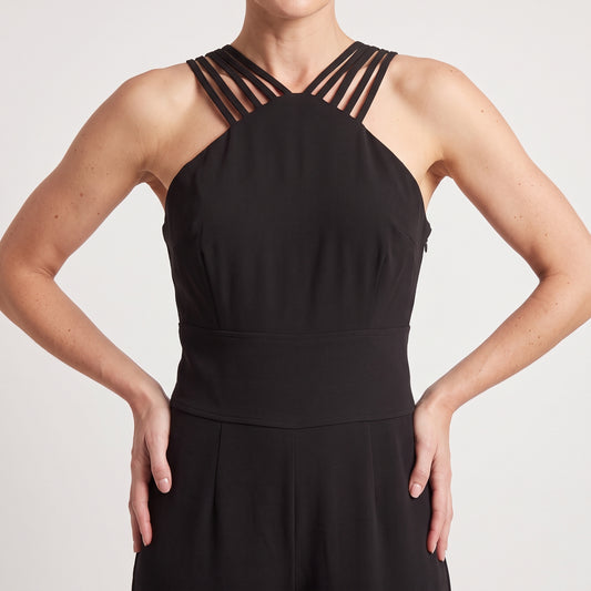 Caged Neckline Tailored Jumpsuit