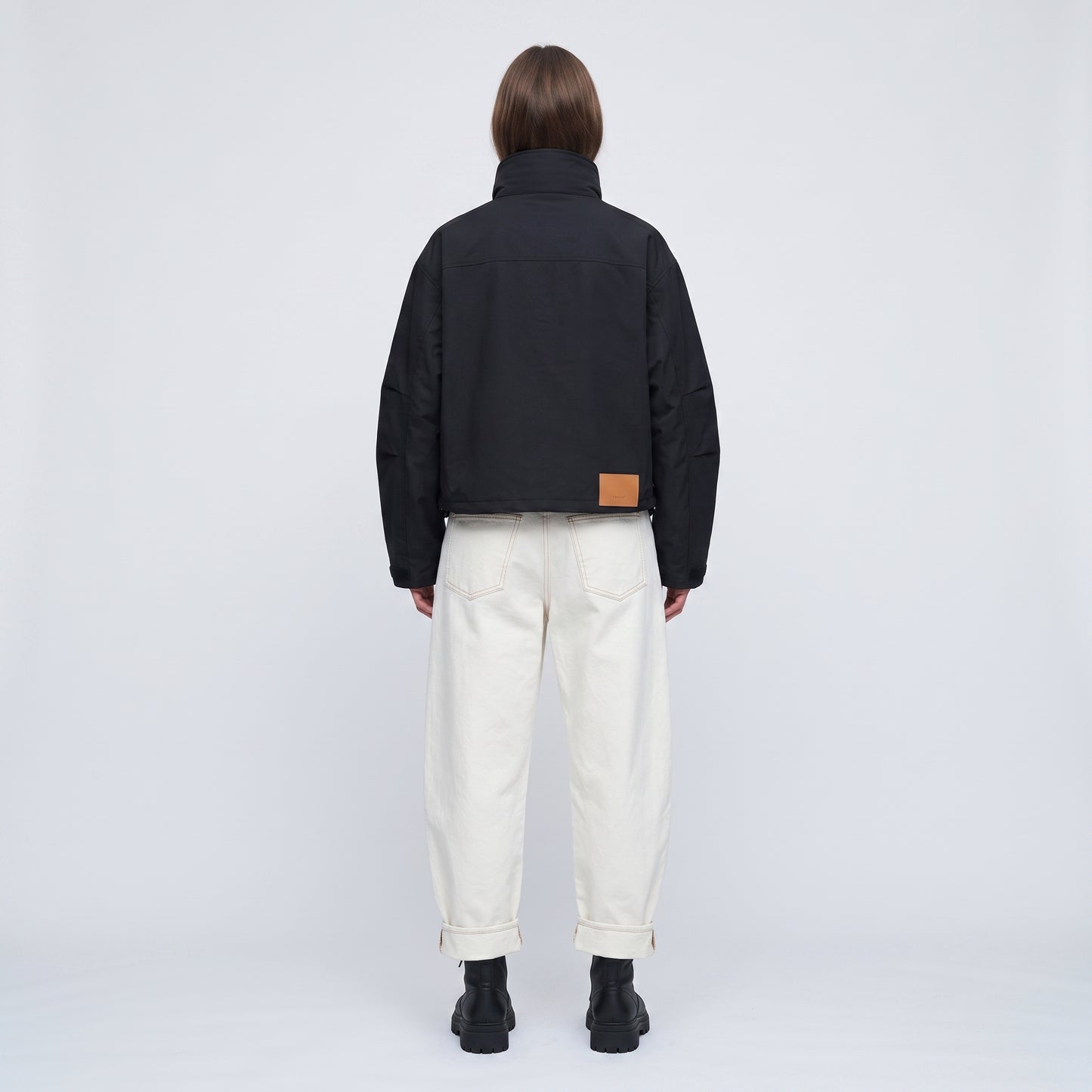 High-Waisted Off-White Barrel Jeans