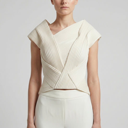 Tailored Cream Flared Trousers