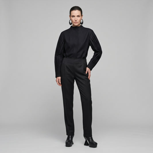 Tailored Black Slim Trousers
