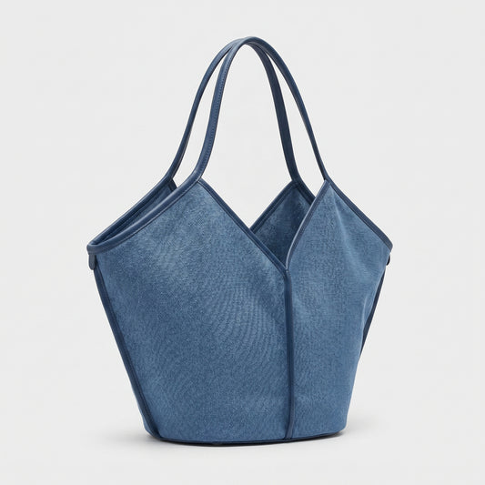 Soft Denim V-Shape Tote