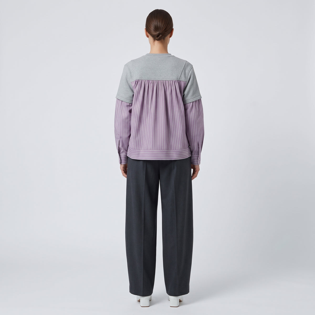 Layered Mixed Media Sweatshirt