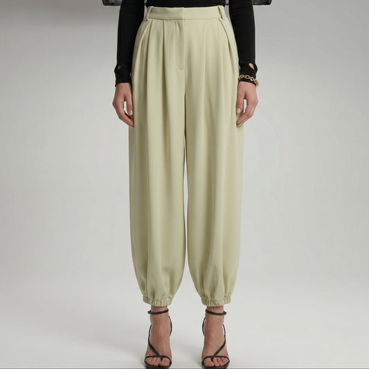 Tailored High-Waist Pleated Trousers