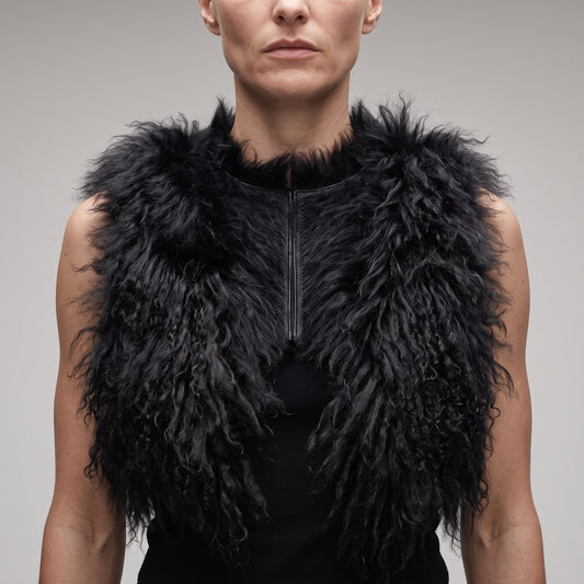 Luxurious Shaggy Shearling Vest