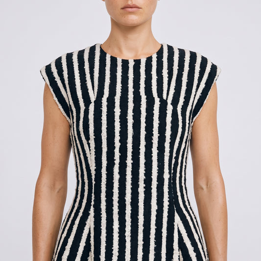 Structured Striped Peplum Vest