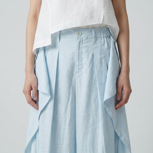 Architectural Draped Light Blue Trousers