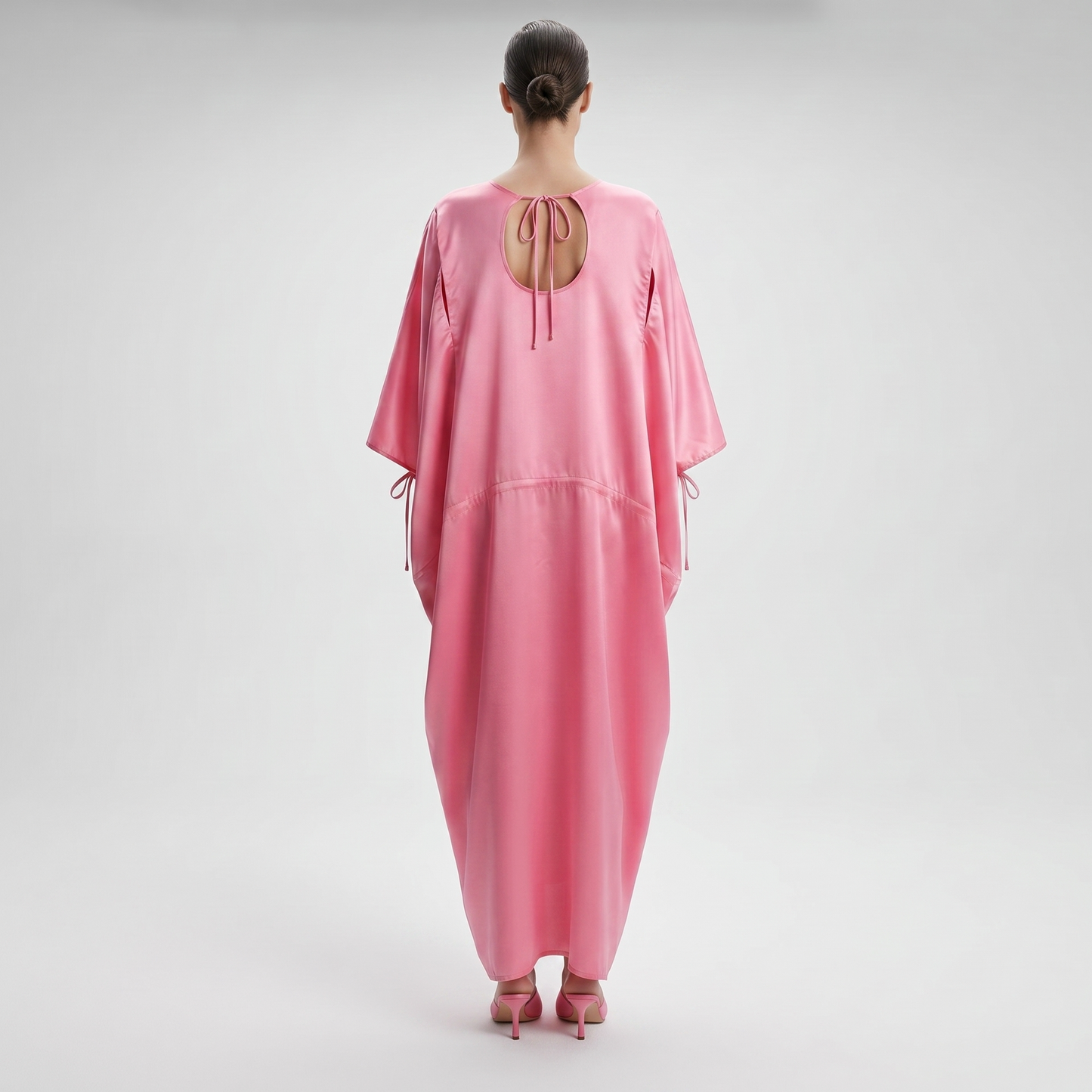 Pink Silk Kaftan Dress