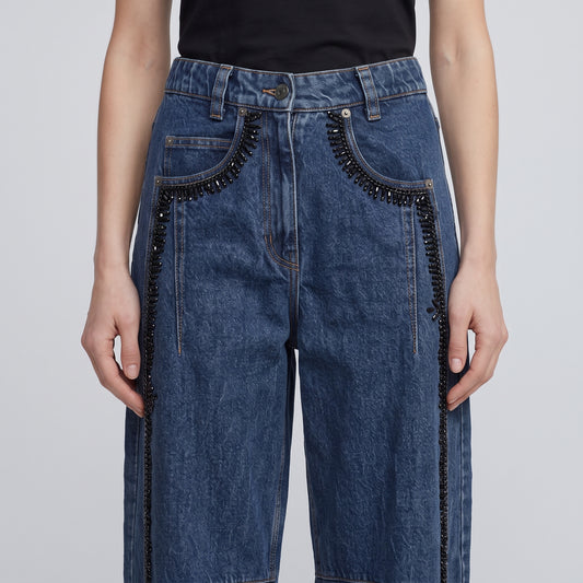 Embellished High-Rise Denim Jeans