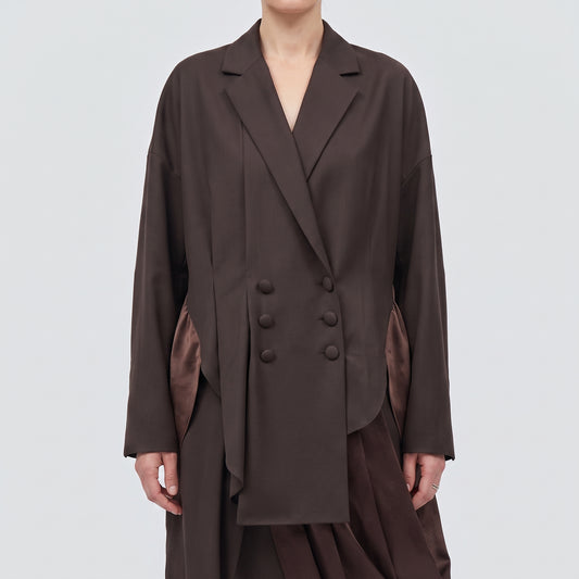 Structured Double-Breasted Tailored Jacket