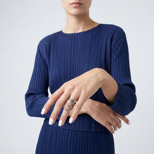 Multi-Band Silver Statement Ring