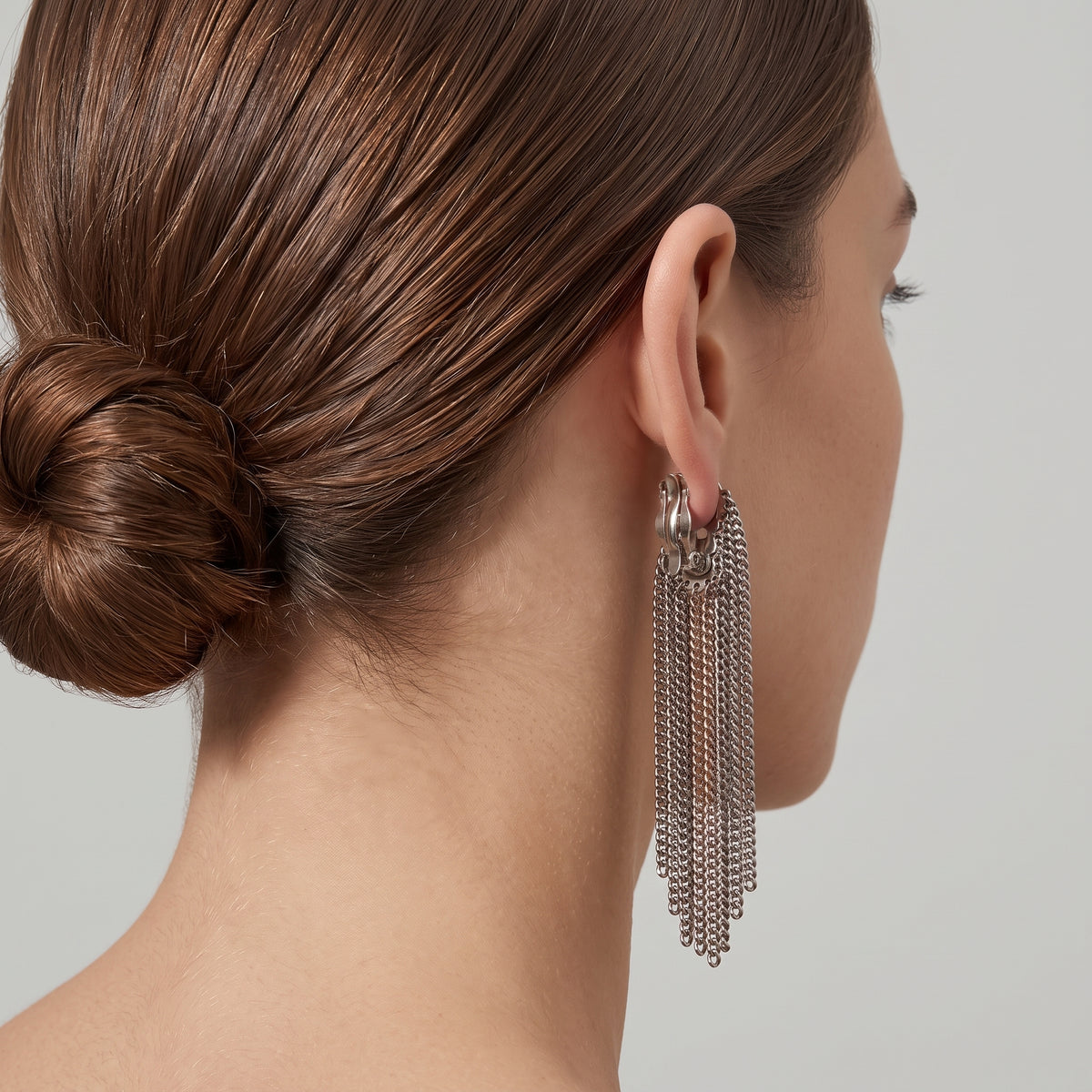 Cascading Metal Chain Fringe Earrings