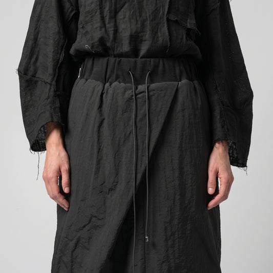 Modern Quilted Wrap Midi Skirt