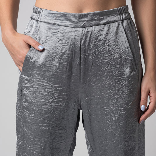 Metallic Crinkled Elasticated Trousers