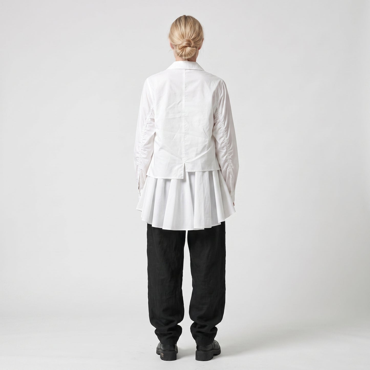 Architectural Knot-Front Cotton Shirt