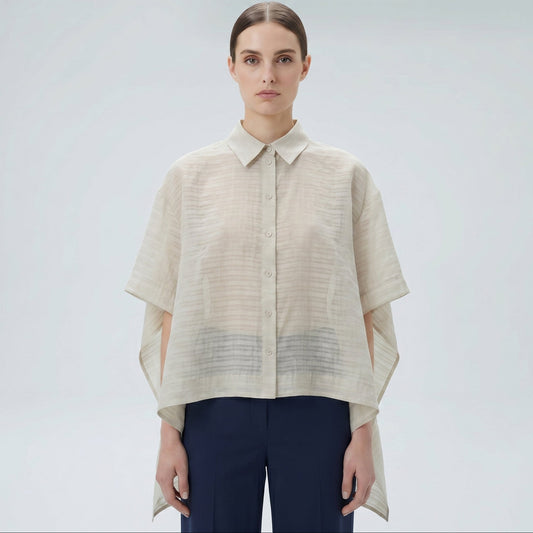 Textured Airy Oversized Shirt