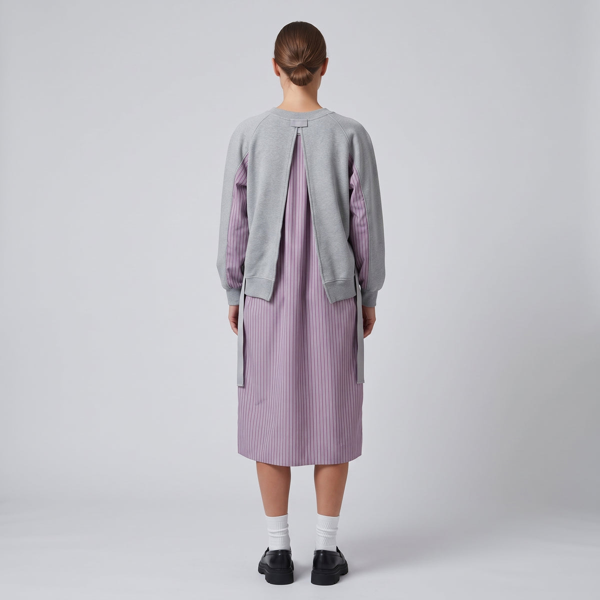 Hybrid Striped Sweatshirt Dress