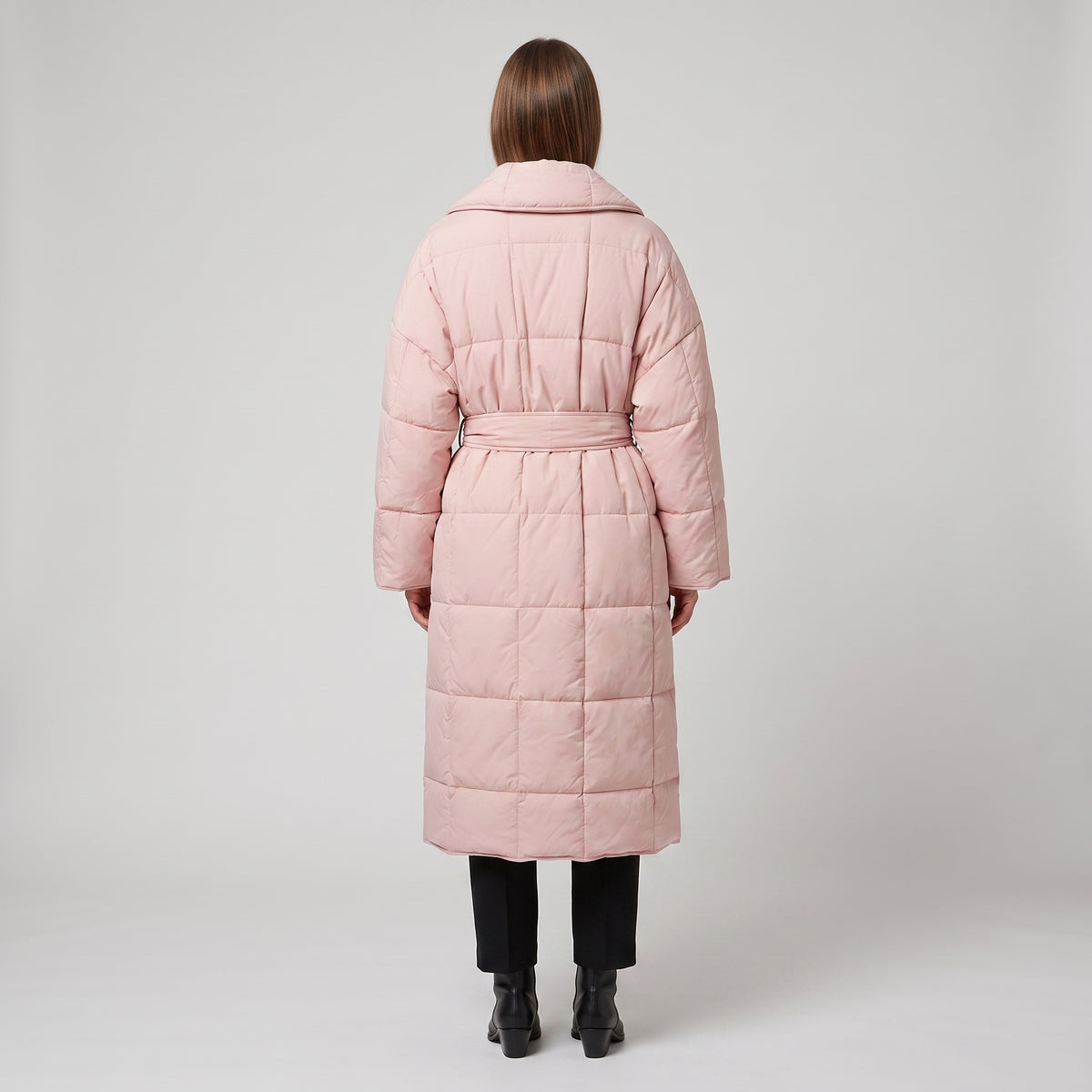 Quilted Belted Pastel Puffer Coat