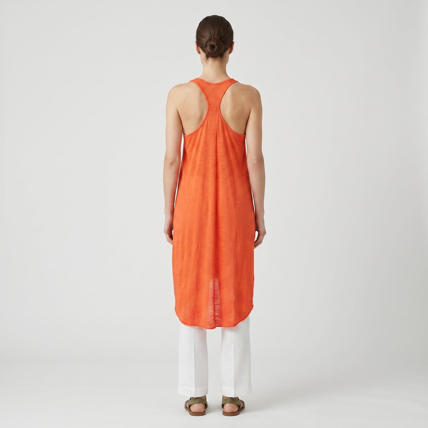 Coral Racerback High-Low Tank Top