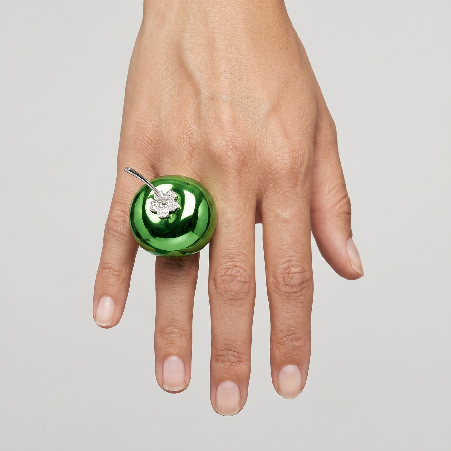 Metallic Green Apple Brooch