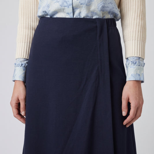 Minimalist Navy Wrap Skirt