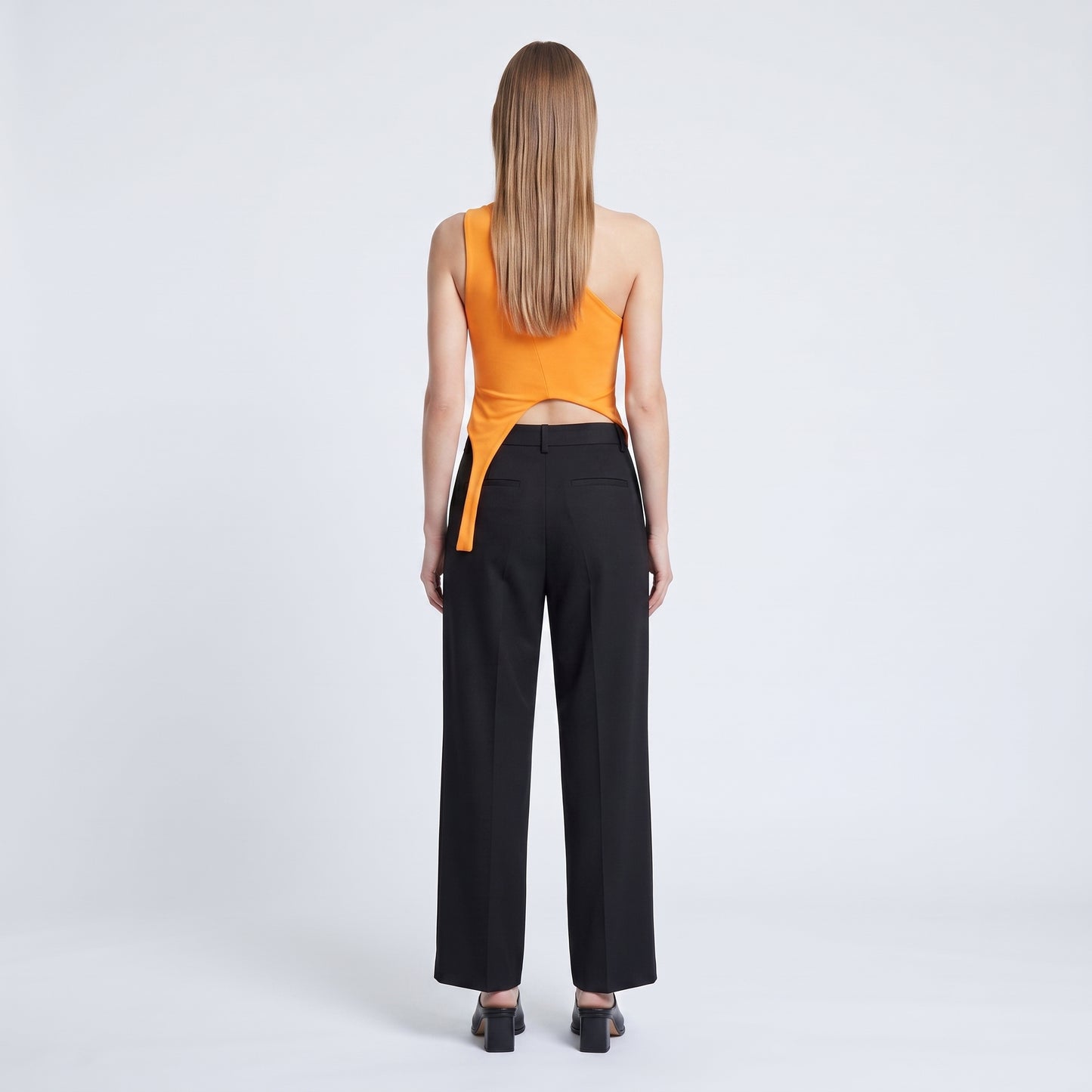 Asymmetric Vibrant Orange Crop Top