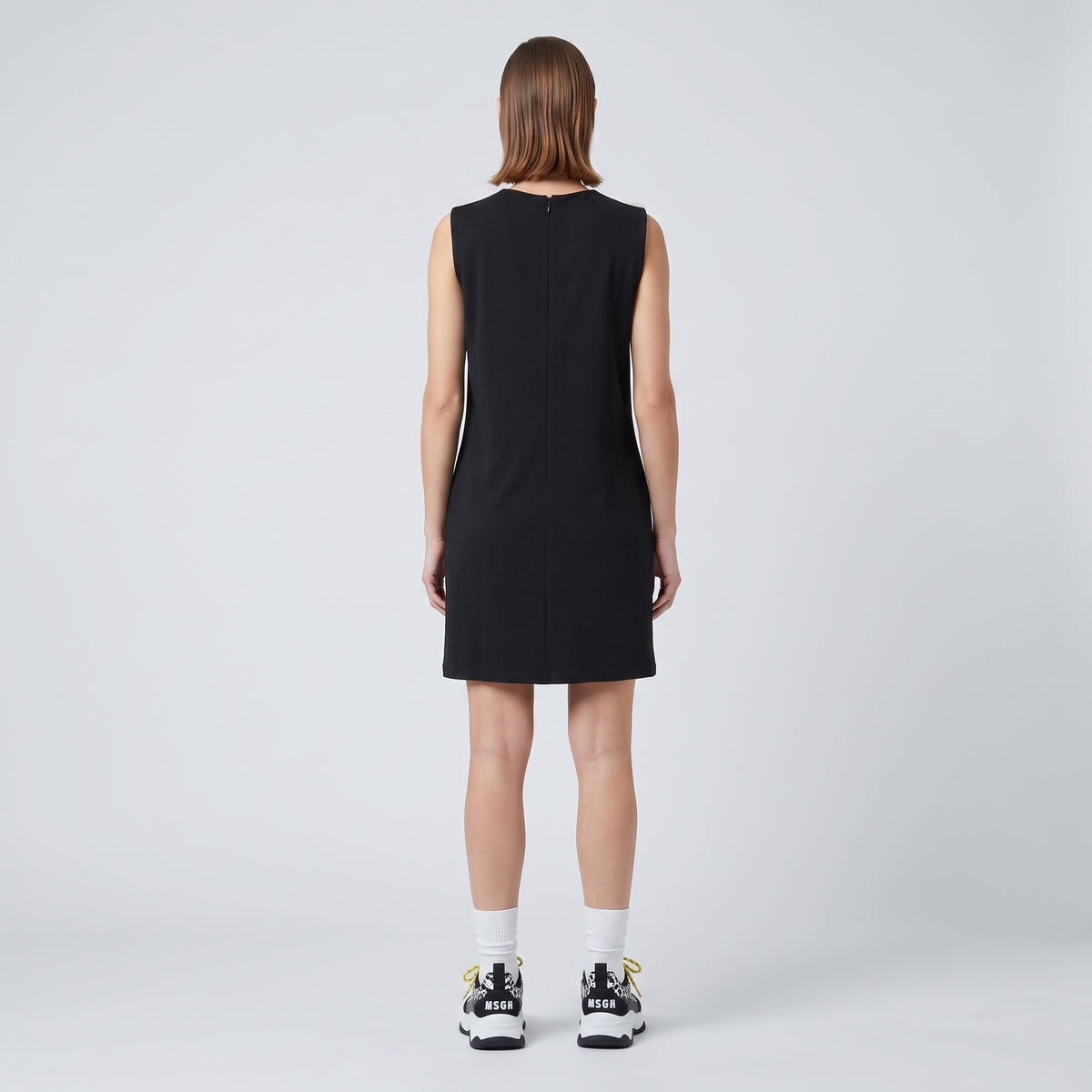 Sleeveless Bow Embellished Mini Dress
