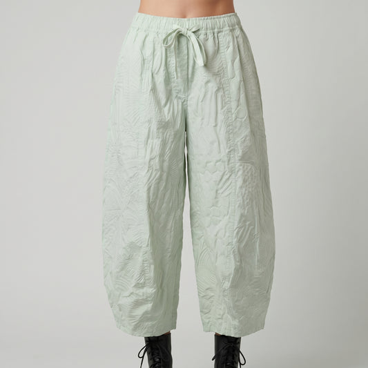 Sage Green Textured Balloon Trousers