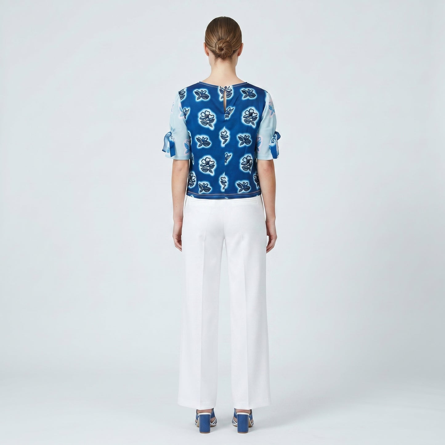 Floral Printed Ruffled Sleeve Top