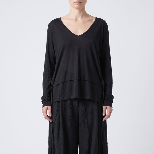 V-Neck Layered Side-Tie Top